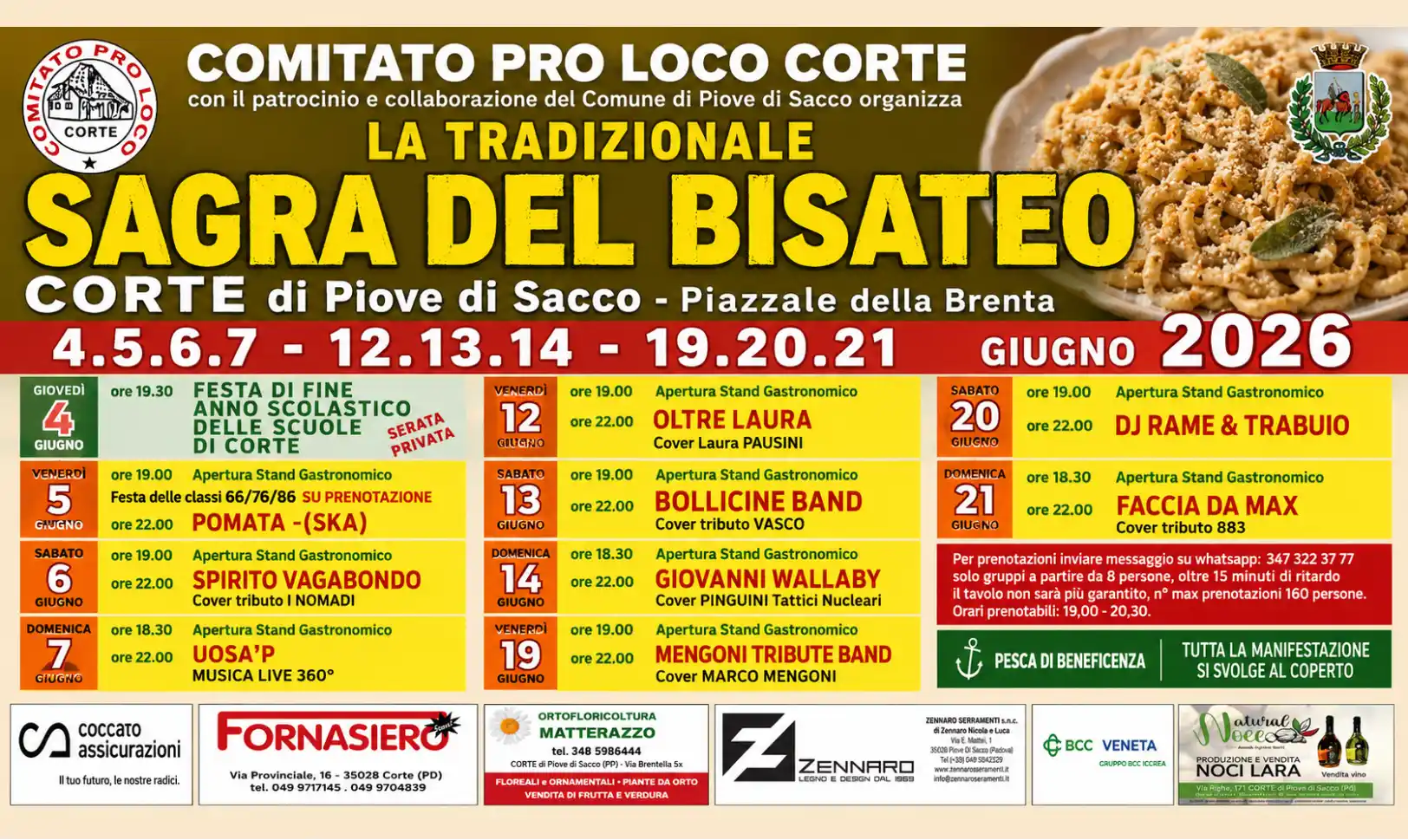 Sagra del Bisateo 2026 a Corte di Piove di Sacco