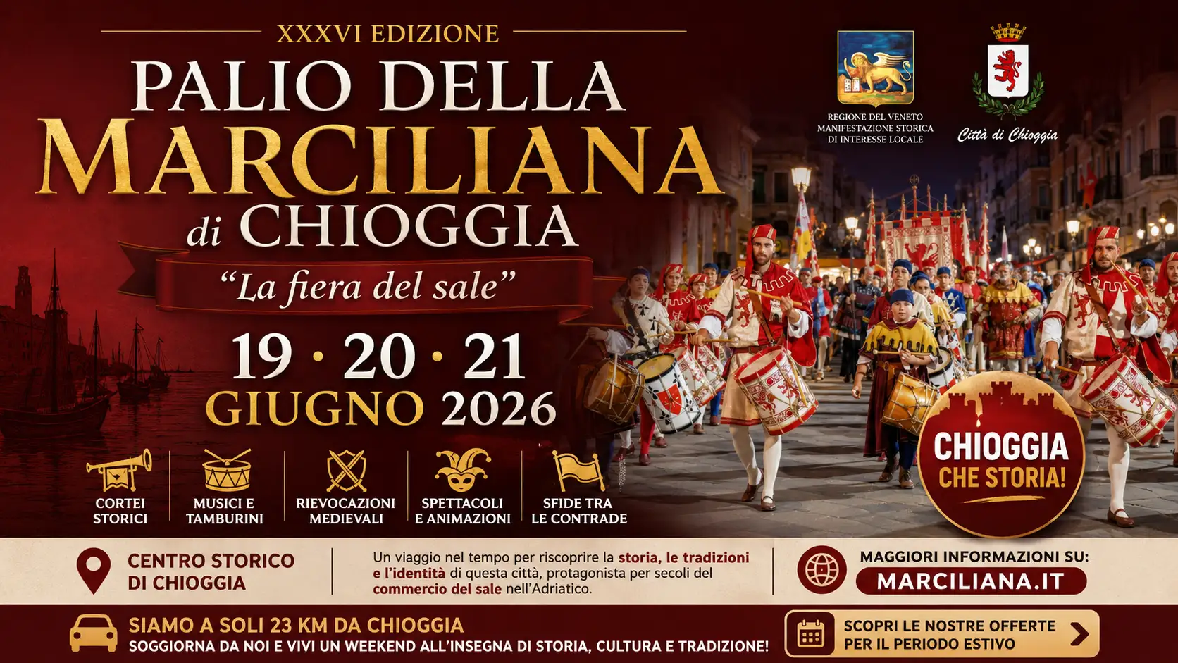 Palio della Marciliana di Chioggia 2026: un viaggio nel Medioevo a pochi chilometri da Correzzola