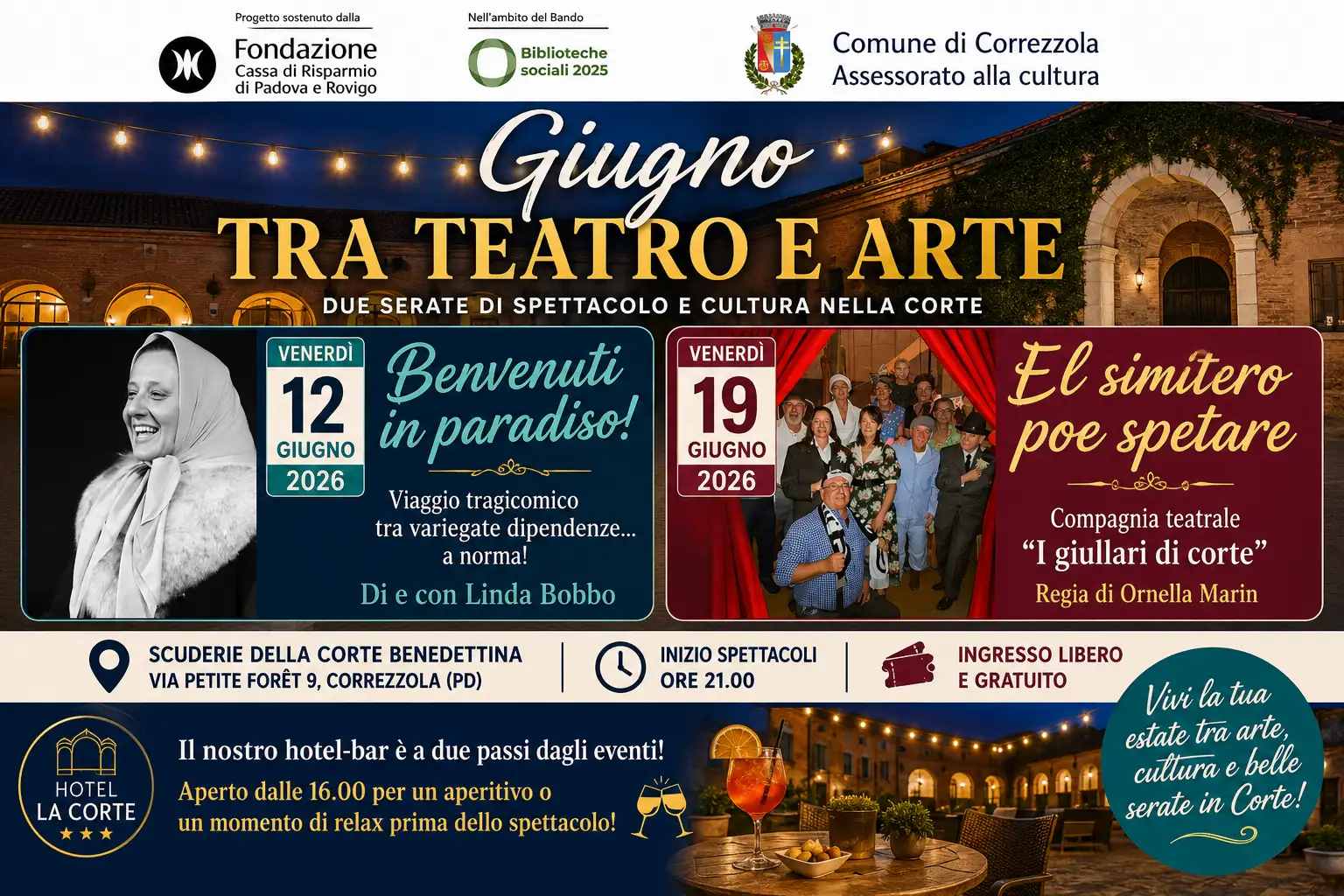 Giugno tra Teatro e Arte 2026 a Correzzola