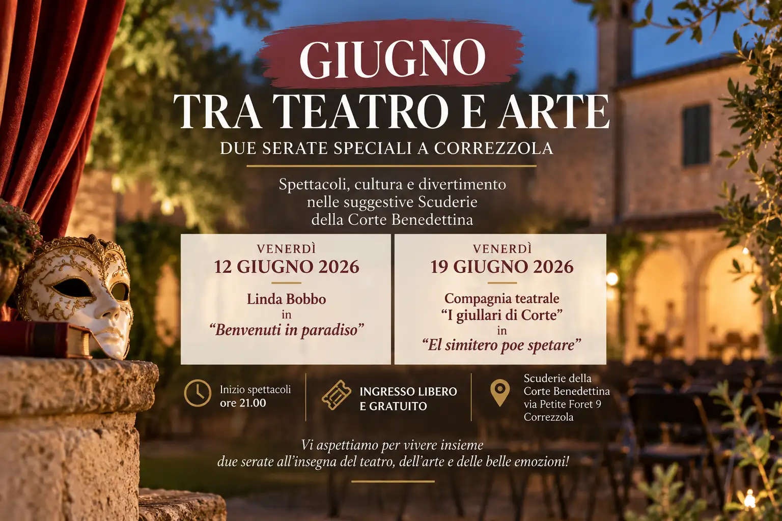 Teatro e movimento per adulti all’Hotel La Corte